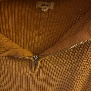 Aerie Women’s Zip-Up Sweater in Warm Brown